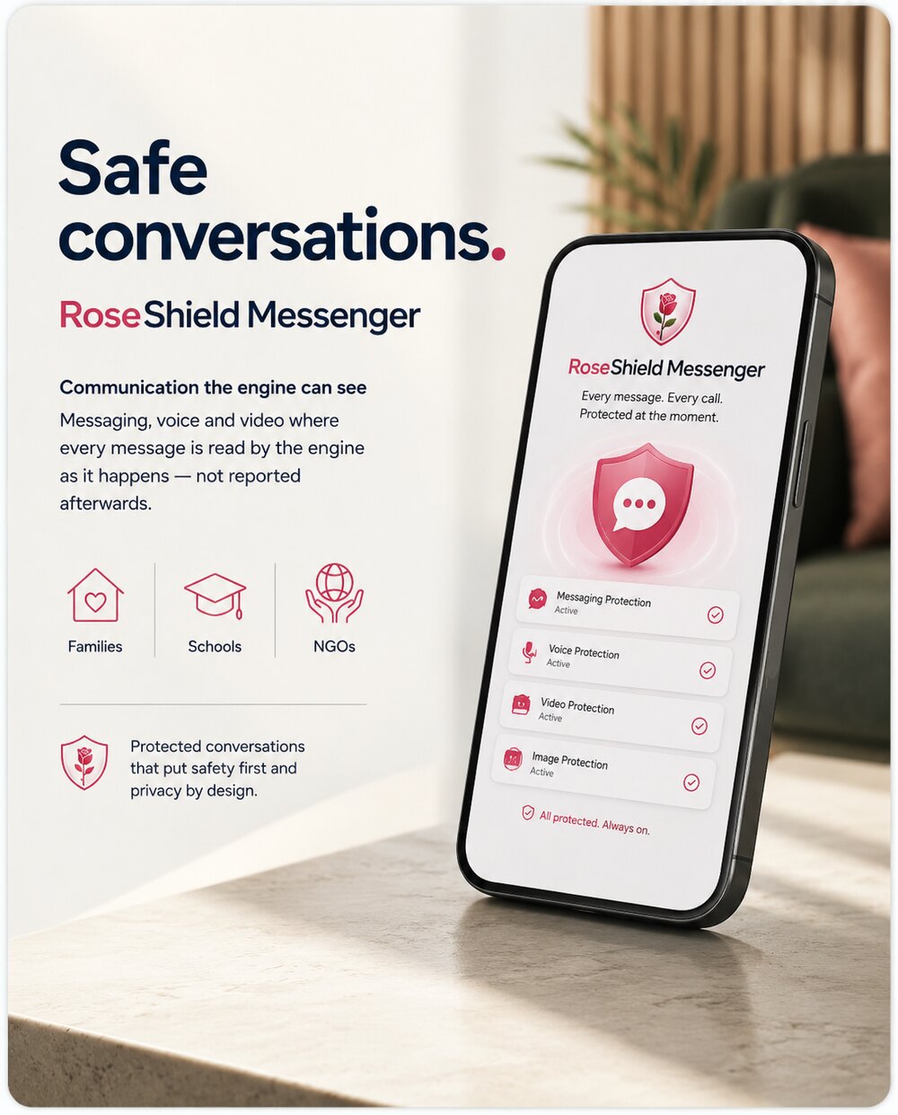RoseShield Messenger — safe conversations